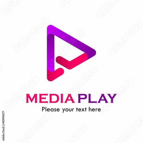 Media play logo template illustration