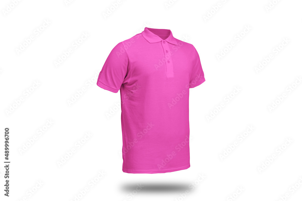 Pink polo shirt with ghost model concept floating in plain background Stock  Photo | Adobe Stock