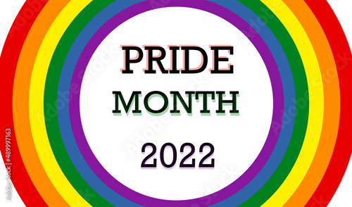 LGBT Pride Month 2022 vector concept. Circular design with gay pride flag colors