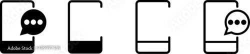 Modern mobile phone with group of speech clouds
