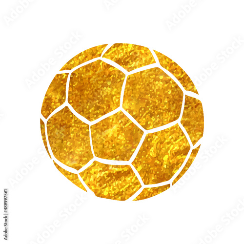 Hand drawn gold foil texture icon Soccer ball