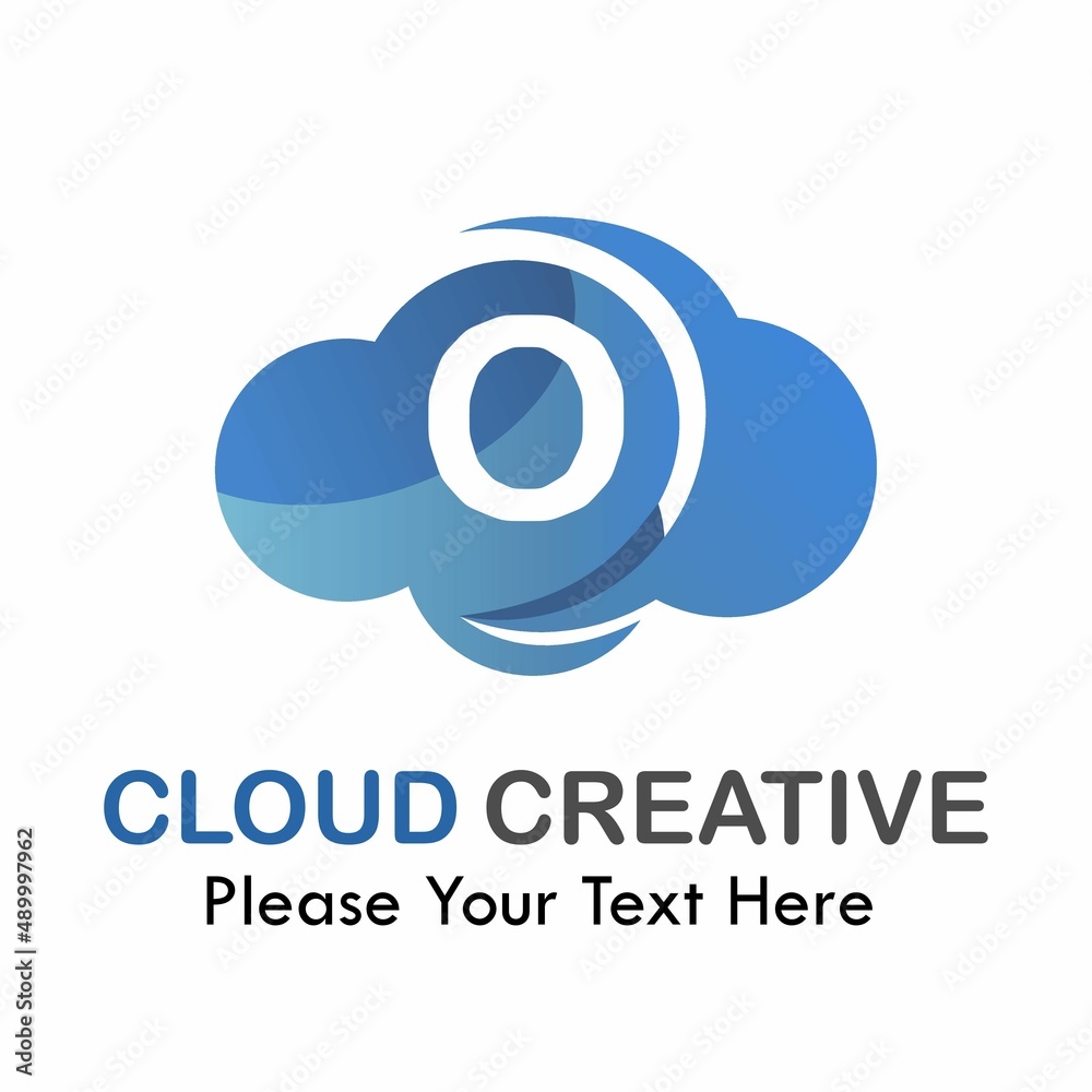 Letter o with cloud logo template illustration. suitable for brand your business, media, app, symbol etc
