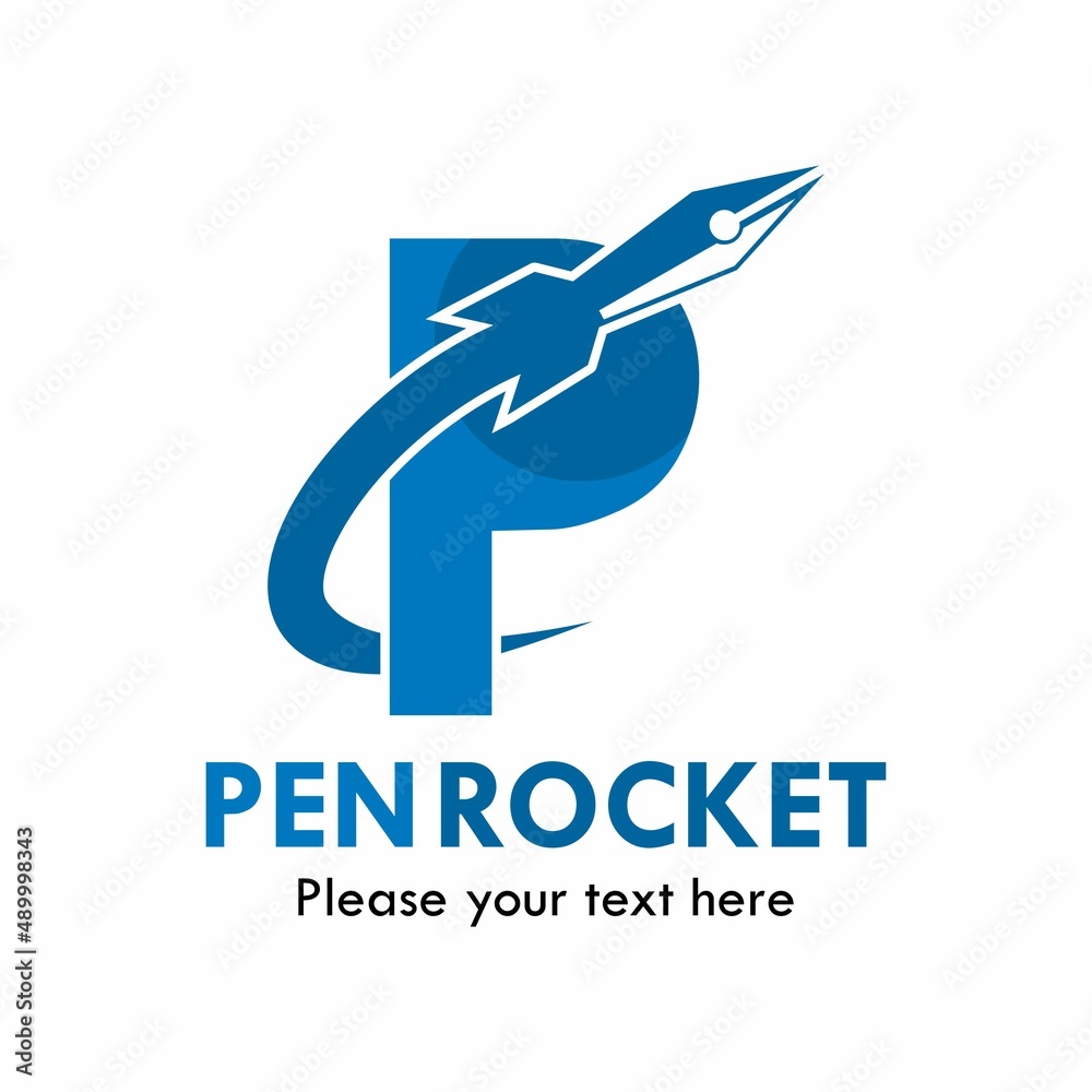 Rocket pen logo template illustration Rocket pen logo template illustration