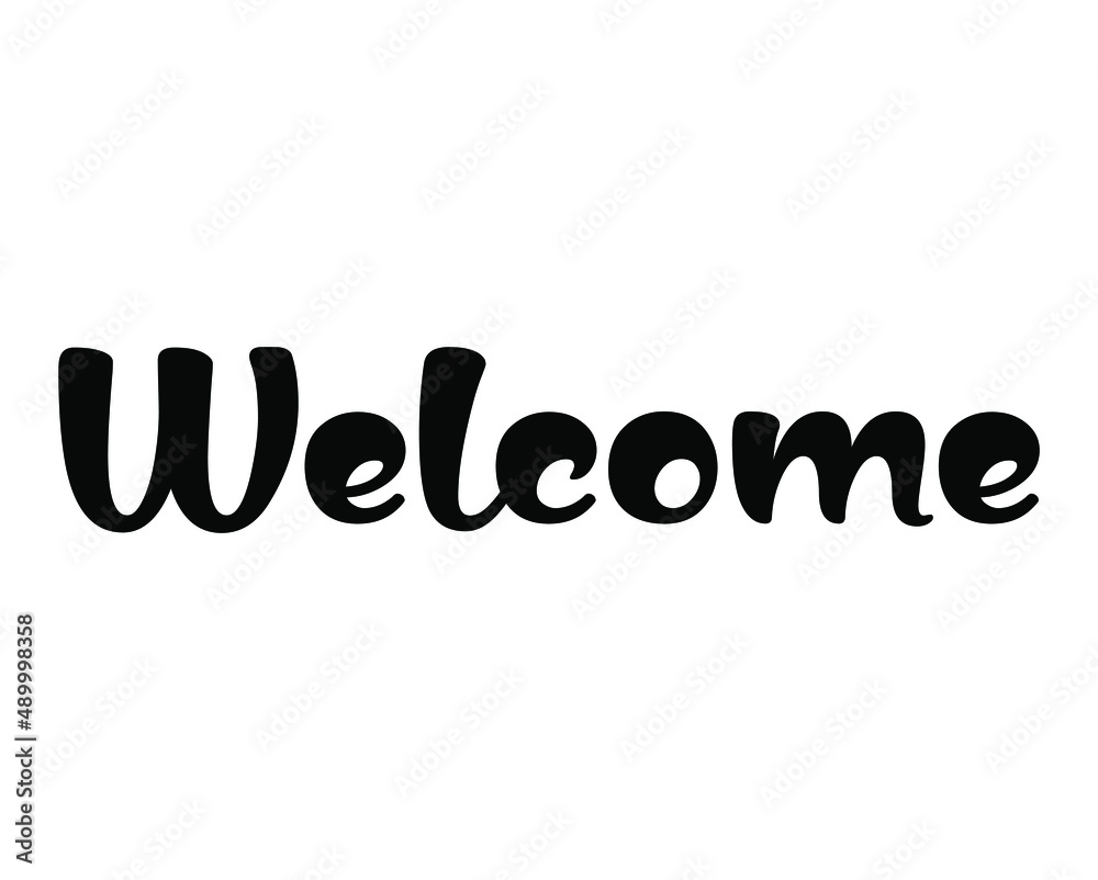 Welcome logo letters on white background.Welcome - calligraphic ...