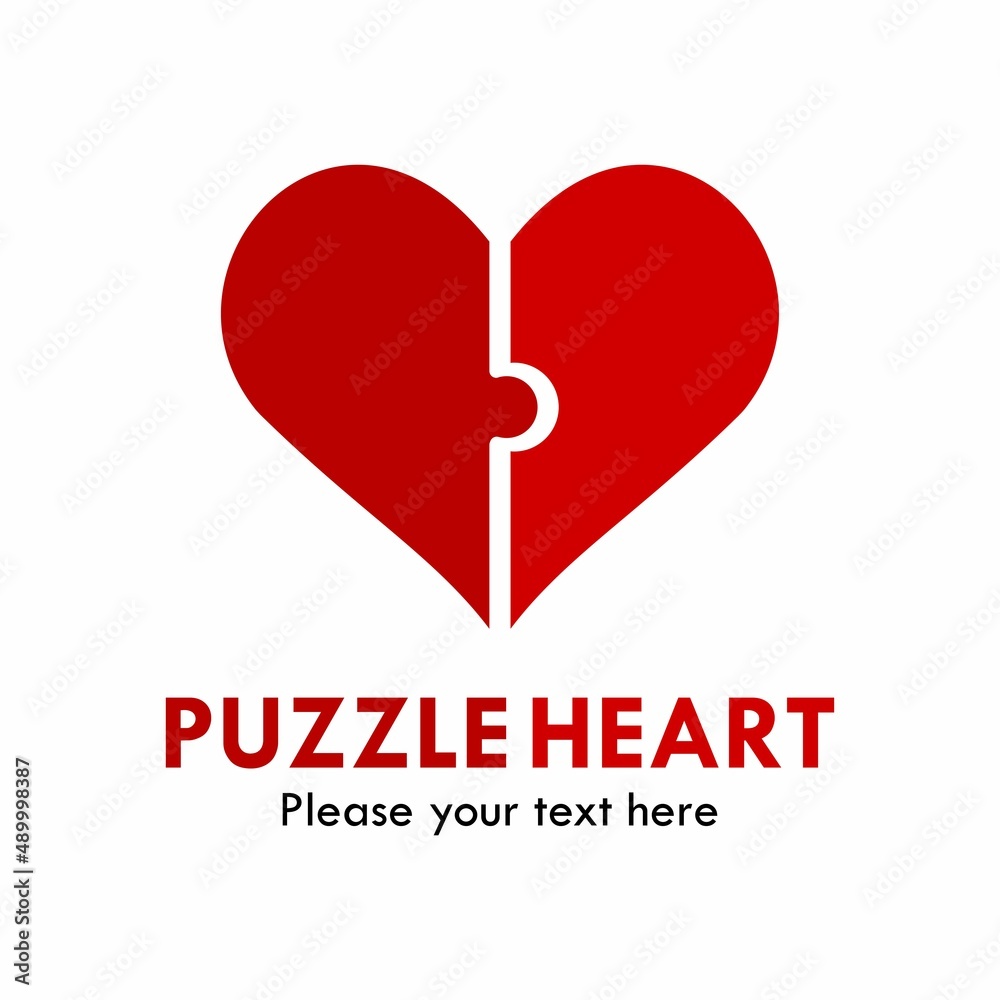 Puzzle heart logo template illustration