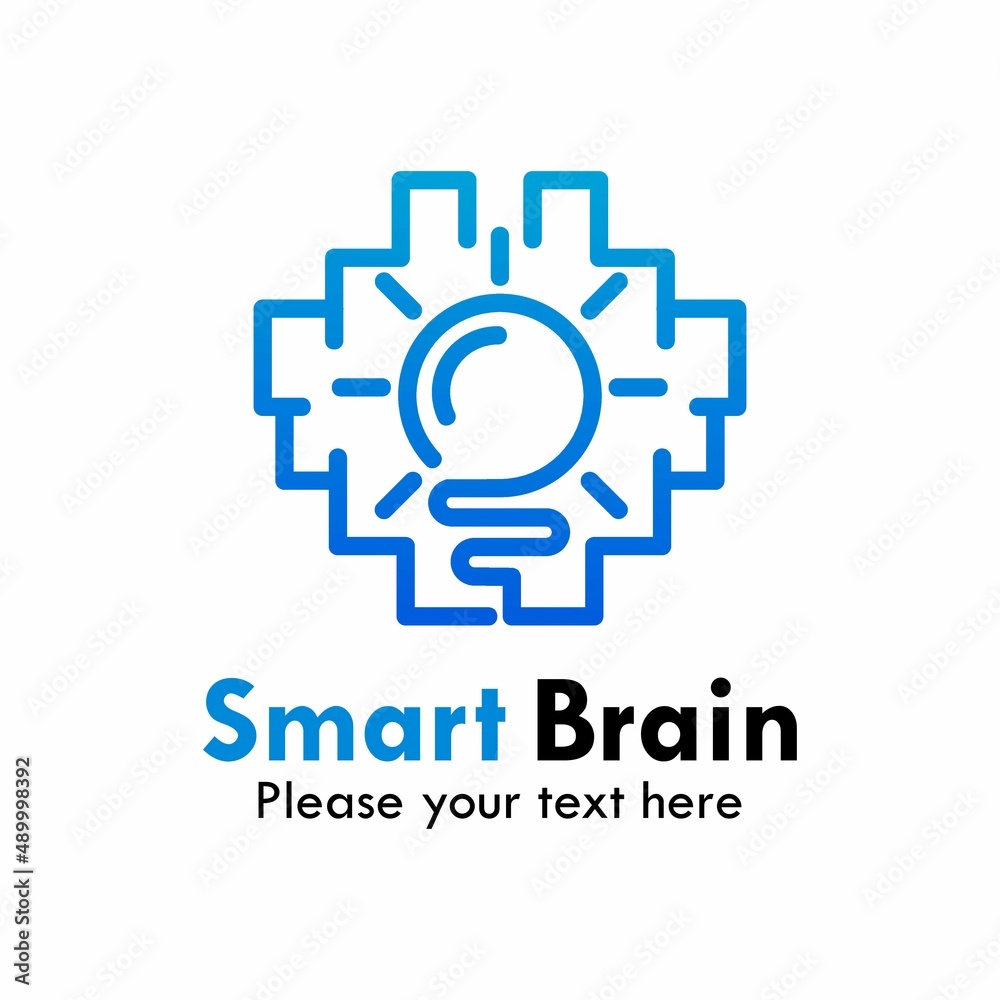 Smart brain logo template illustration