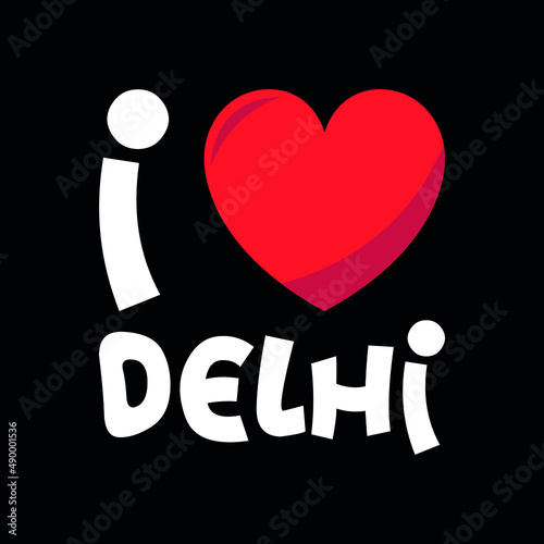 Delhi I love Delhi heart vector illustration design