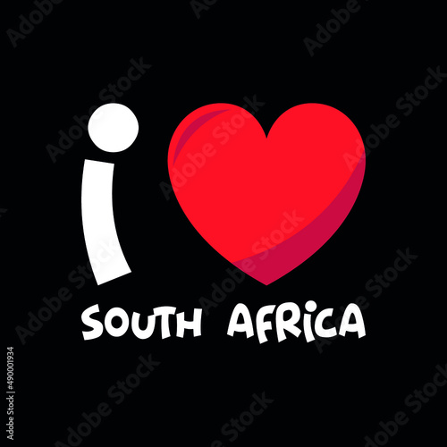 South Africa I love South Africa heart vector illustration design