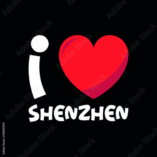 Shenzhen I love Shenzhen heart vector illustration design