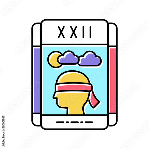 tarot cards astrological color icon vector illustration
