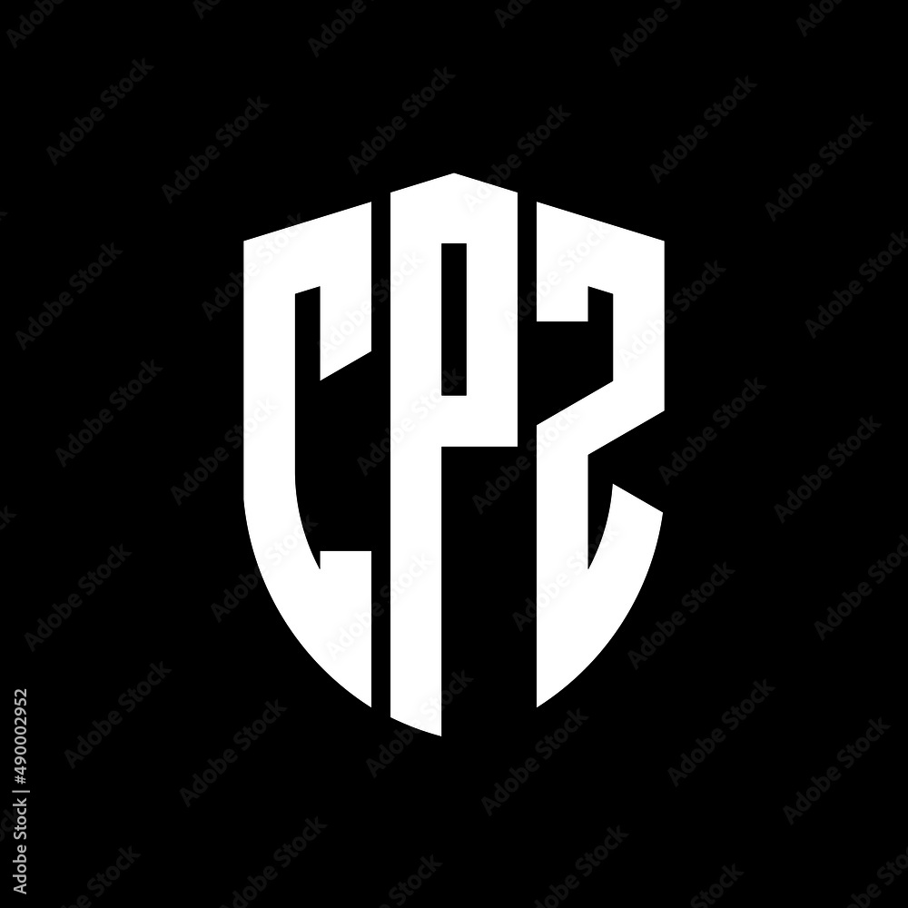 CPZ letter logo design. CPZ modern letter logo with black background ...