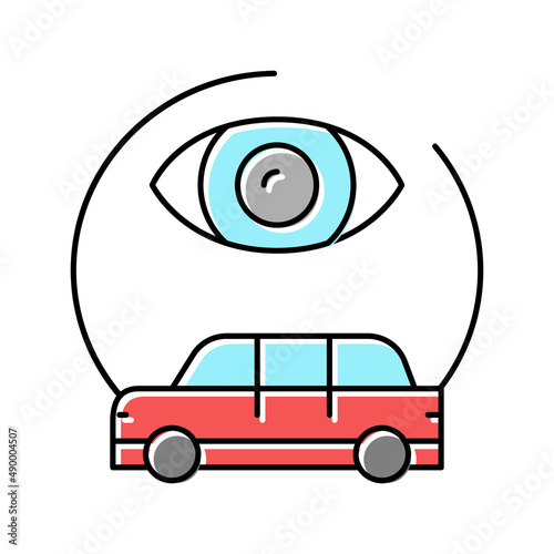 vehicle tracking color icon vector illustration