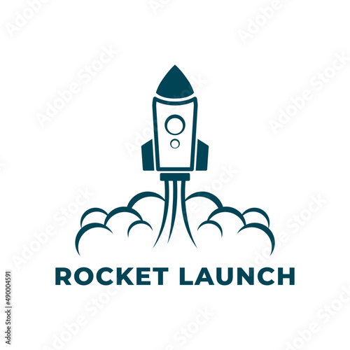 logo templates, symbols and icons with the shape of a rocket launching