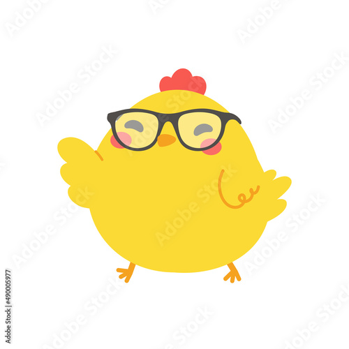cartoon little chick Hatched eggs on Easter. decorate greeting cards for children