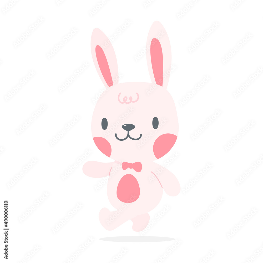 A little rabbit emerges from the hole. cartoon decorative card for children A little rabbit emerges from the hole. cartoon decorative card for children