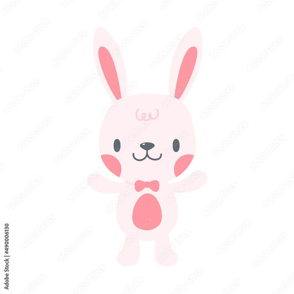 A little rabbit emerges from the hole. cartoon decorative card for children A little rabbit emerges from the hole. cartoon decorative card for children