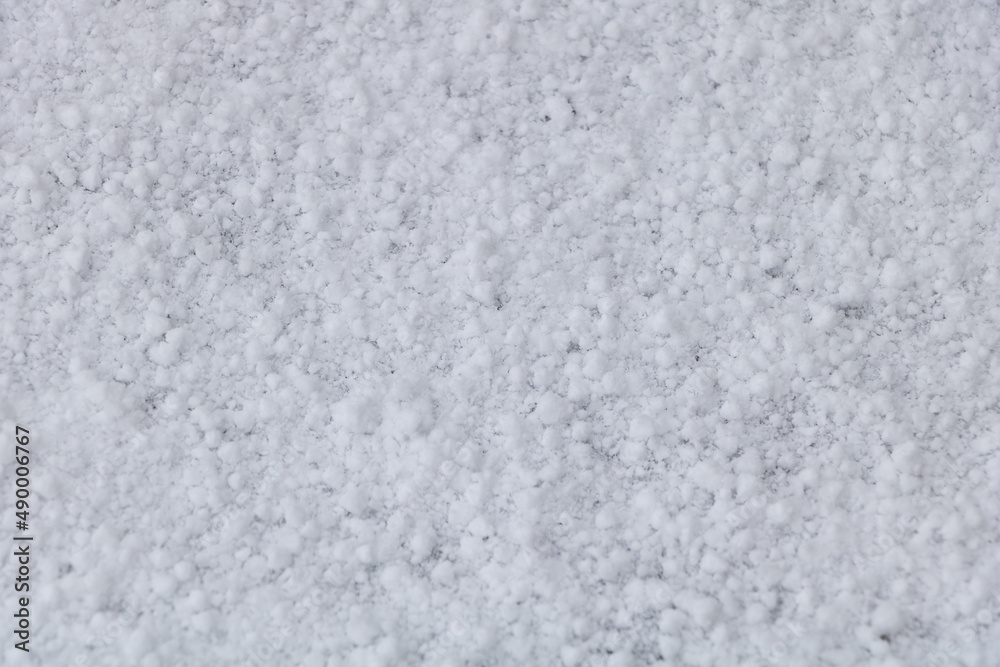 Closeup shot of clear white crystals of snow for background Closeup shot of clear white crystals of snow for background