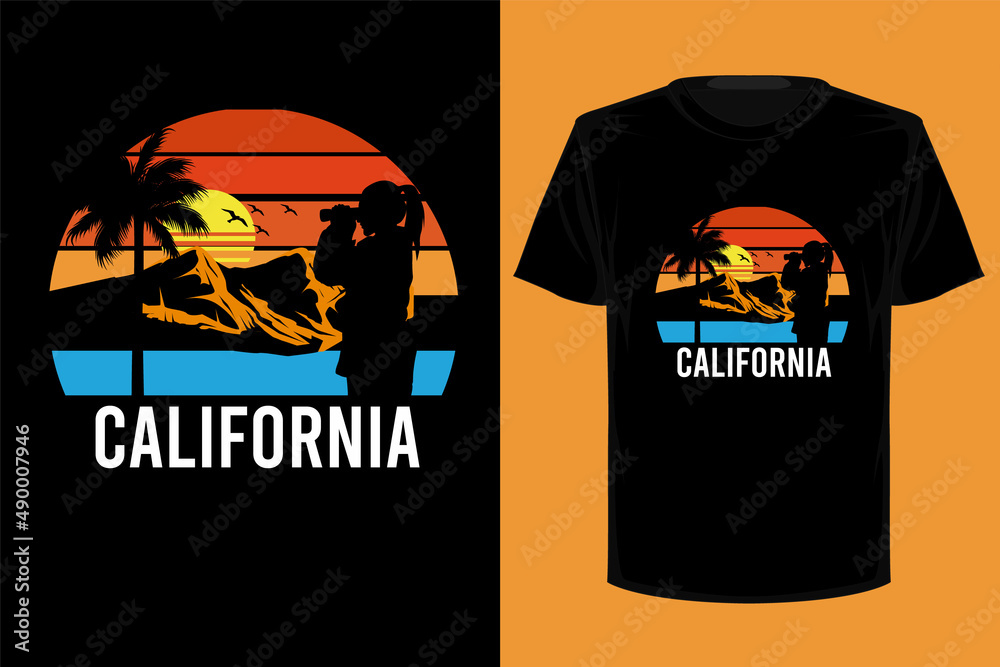 California retro vintage t shirt design