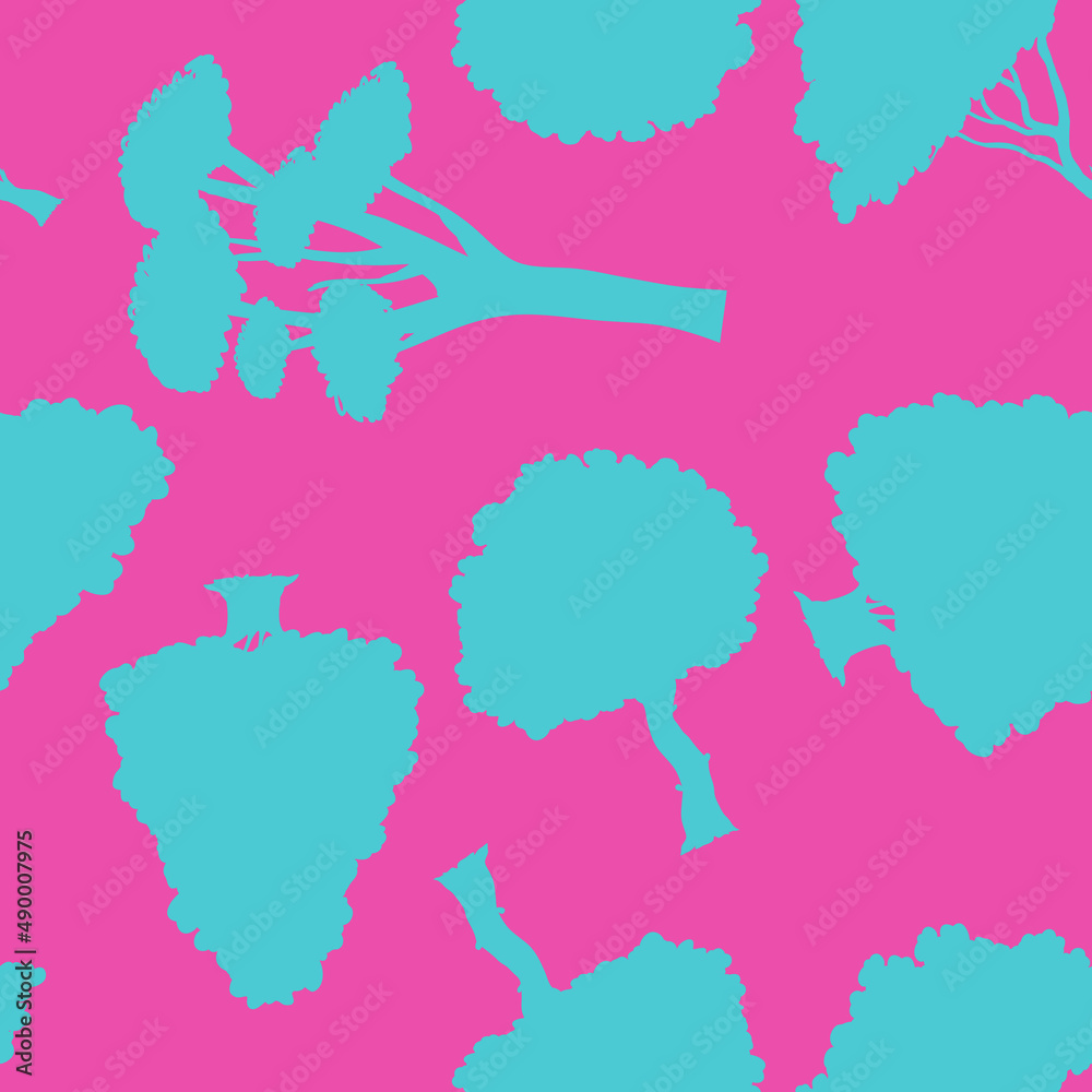 Fototapeta premium Seamless pattern tile with tree shapes.