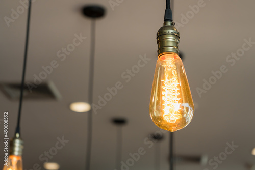 Retro style lighting bulb decor Fototapet