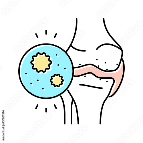 infectious arthritis color icon vector illustration