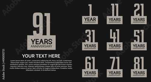 set anniversary logotype premium collection isolated on black background