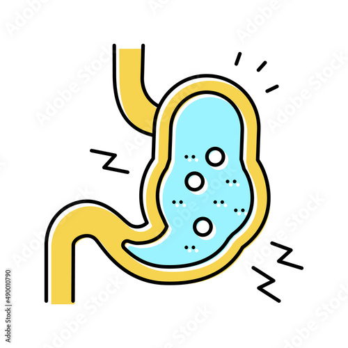 stomach upset color icon vector illustration