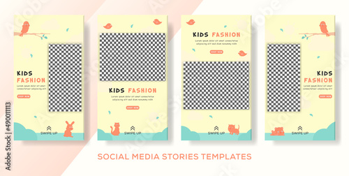 Baby store sale set banner stories post Premium Vector