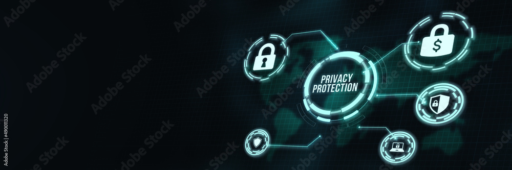 Internet, business, Technology and network concept. Cyber security data protection business technology privacy concept. 3d illustration Internet, business, Technology and network concept. Cyber security data protection business technology privacy concept. 3d illustration