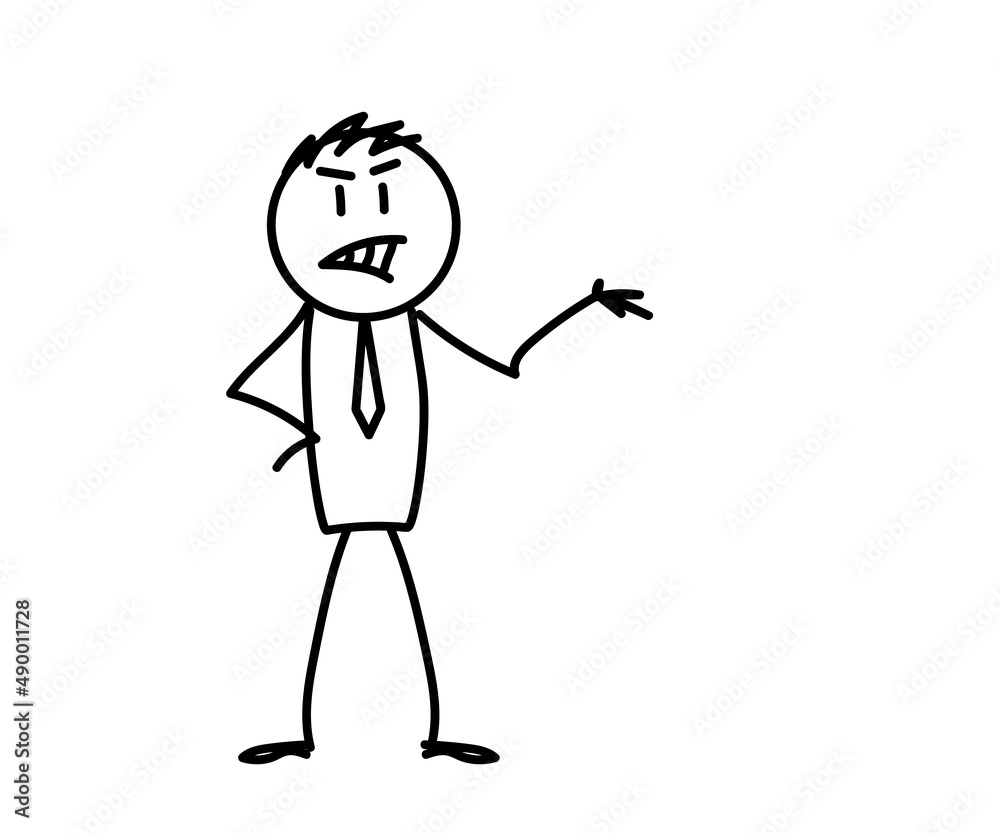 The man is angry and shows emotions. Sketch. Vector illustration. The man is angry and shows emotions. Sketch. Vector illustration.