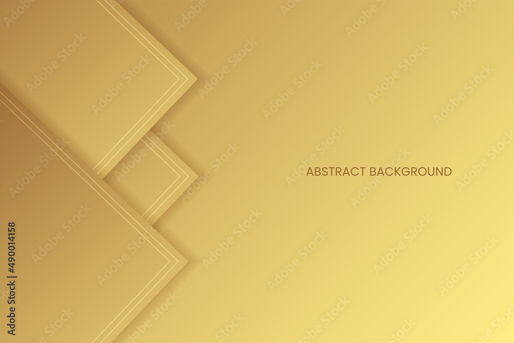 Abstract 3D luxury gold shiny gradient color background texture. Elegant brown shade template with realistic paper cut style. Modern backdrop illustration for design.