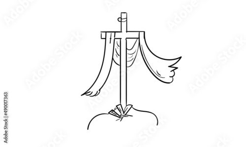 Lent Season. Cross Design for print or use as poster, card, flyer, Tattoo or T Shirt