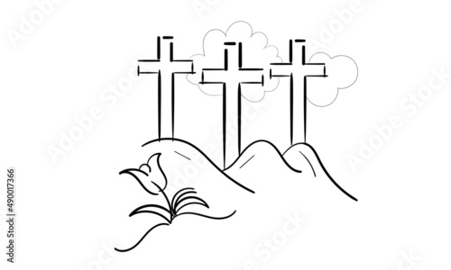 Lent Season. Cross Design for print or use as poster, card, flyer, Tattoo or T Shirt