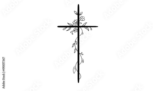 Lent Season. Cross Design for print or use as poster, card, flyer, Tattoo or T Shirt
