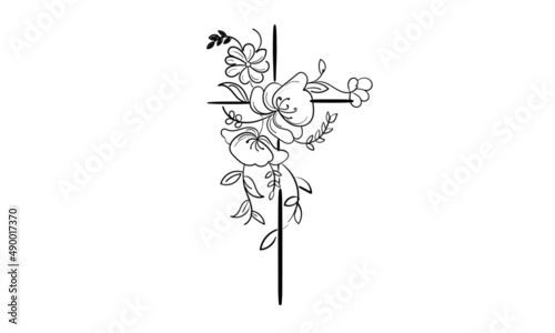 Lent Season. Cross Design for print or use as poster, card, flyer, Tattoo or T Shirt