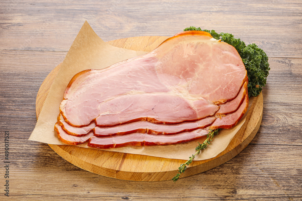 Tasty pork ham snack appetizer