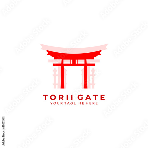 torii gate logo art icon vector illustration design architecture culture traditional japanese travel tokyo