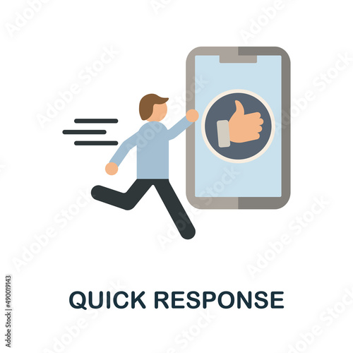 Quick Response flat icon. Colored element sign from feedback collection. Flat Quick Response icon sign for web design, infographics and more.