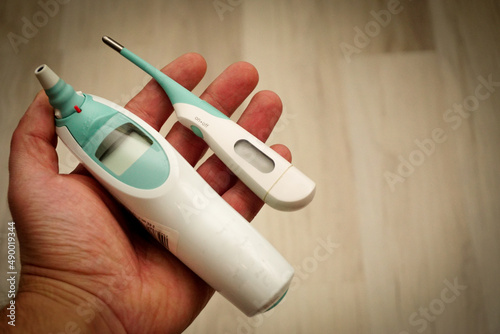 Body thermometer device close up view