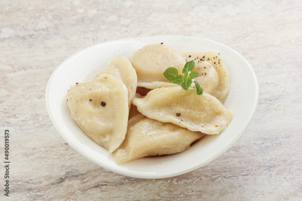 Russian traditional Vareniki - dumplings with potato Russian traditional Vareniki - dumplings with potato