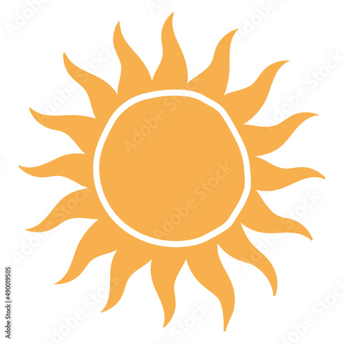 Sun vector illustration in flat color design