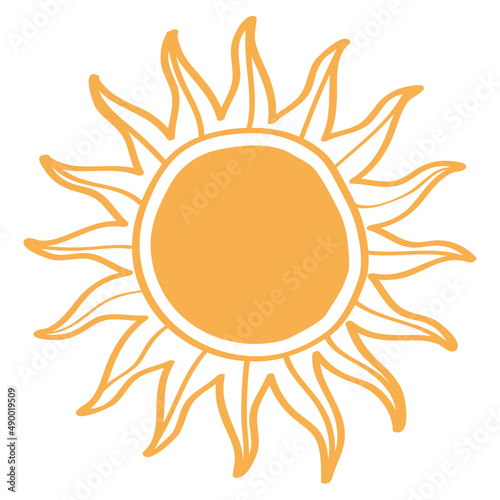 Sun vector illustration in flat color design