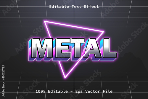 Metal With Modern Retro Style Editable Text Effect