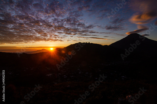 Sunrise in the mountains of Prau  Dieng  Wonosobo  Central Java  Indonesia