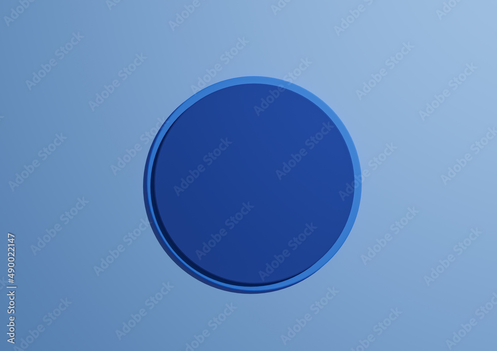 3D illustration of a dark blue circle podium or stand top view flat lay product display minimal, simple light, pastel blue background with copy space for text 3D illustration of a dark blue circle podium or stand top view flat lay product display minimal, simple light, pastel blue background with copy space for text
