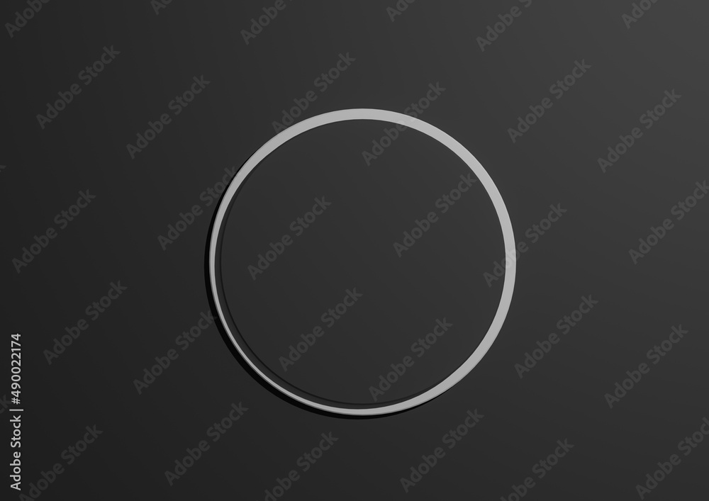 3D illustration of a black circle podium or stand top view flat lay product display minimal, simple dark gray, black and white background with copy space for text 3D illustration of a black circle podium or stand top view flat lay product display minimal, simple dark gray, black and white background with copy space for text