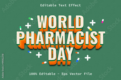 Pharmacist Day Modern Style Editable Text Effect