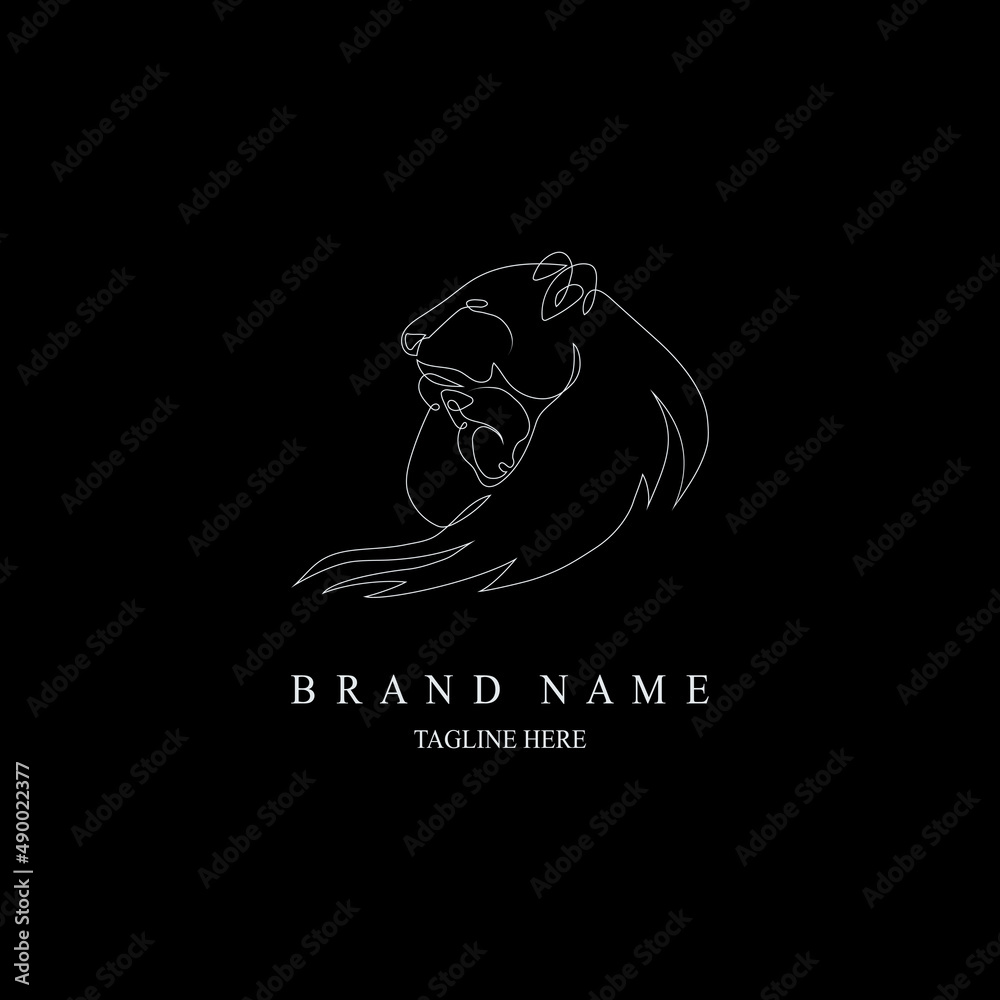 lion line style logo template design for brand or company and other lion line style logo template design for brand or company and other