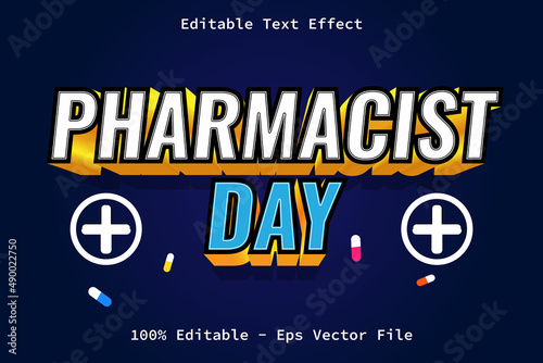 Pharmacist Day Modern Style Editable Text Effect