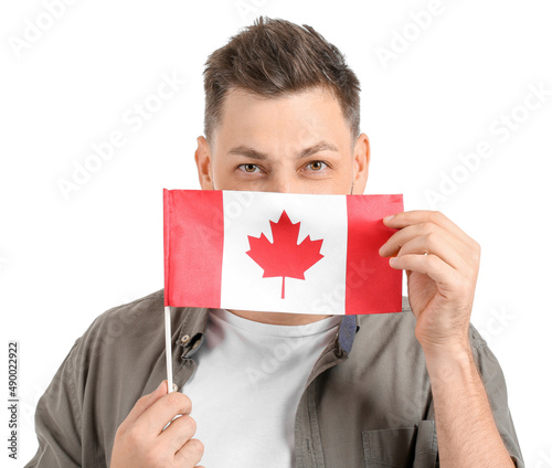Handsome man with flag of C...